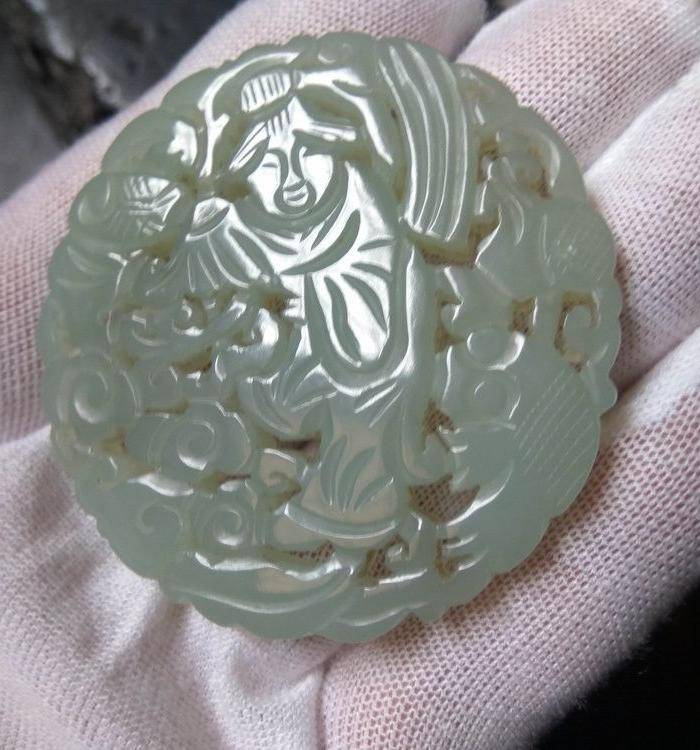 清代 刘海戏金蟾玉佩 开门到代图3