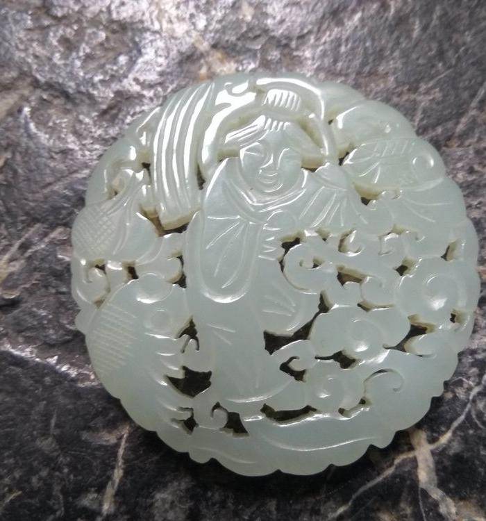 清代 刘海戏金蟾玉佩 开门到代图5