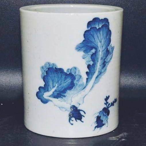 英国回流的中国瓷大笔筒青花图8