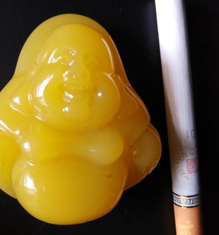 精品 纯天然鸡油黄波罗的海琥珀蜜蜡 弥勒笑佛图6