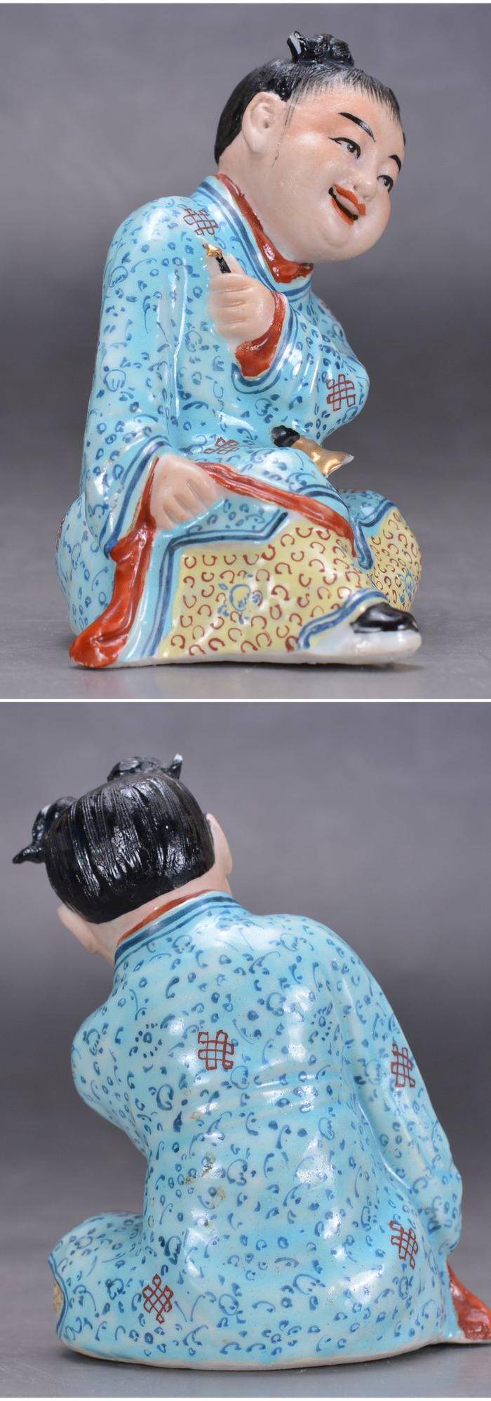 荣福记造 粉彩瓷人两个图4