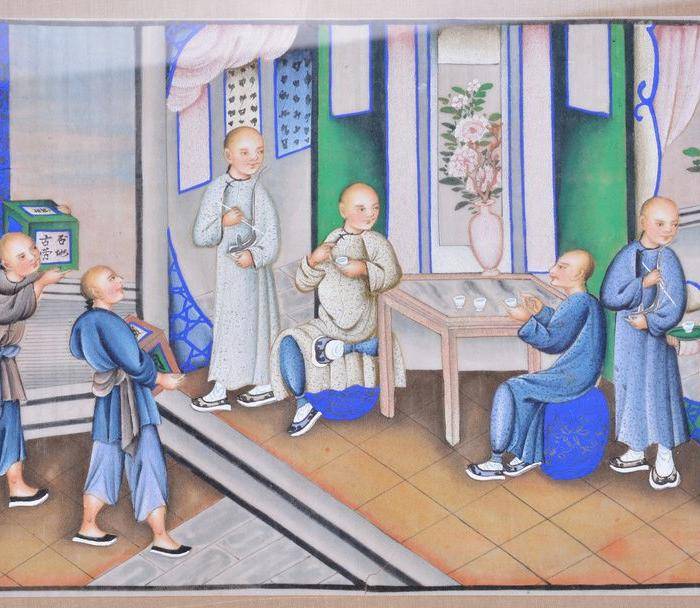 清 富家子弟人物 通草画图2