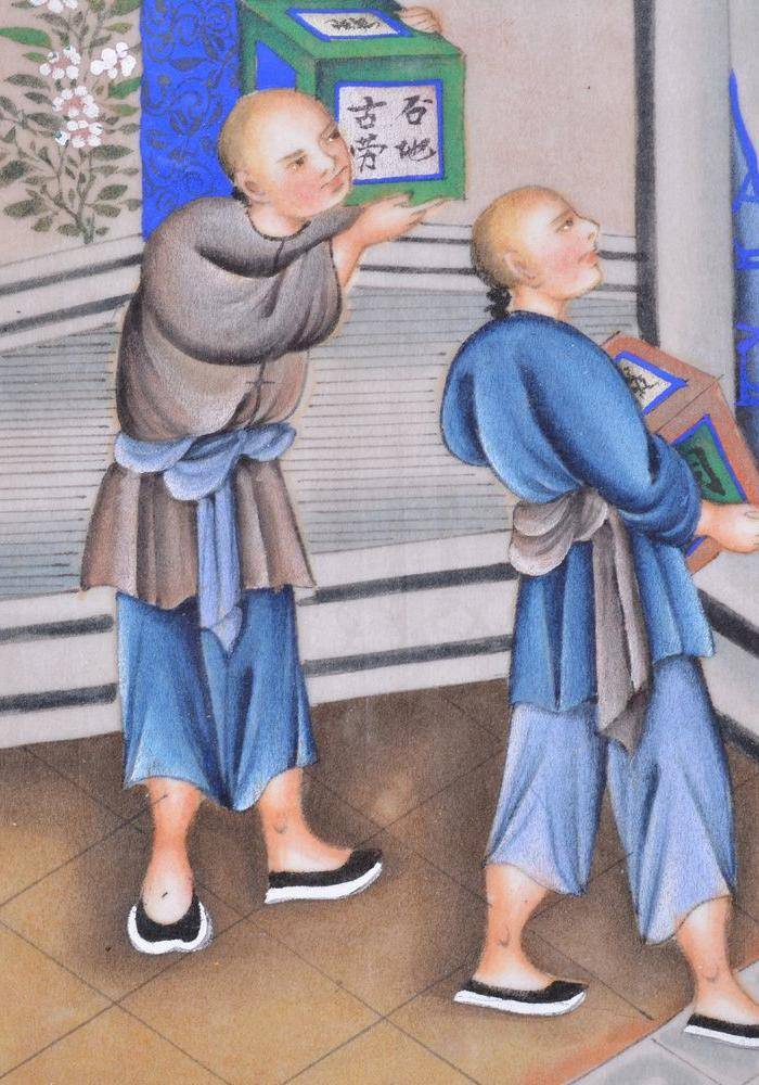 清 富家子弟人物 通草画图3