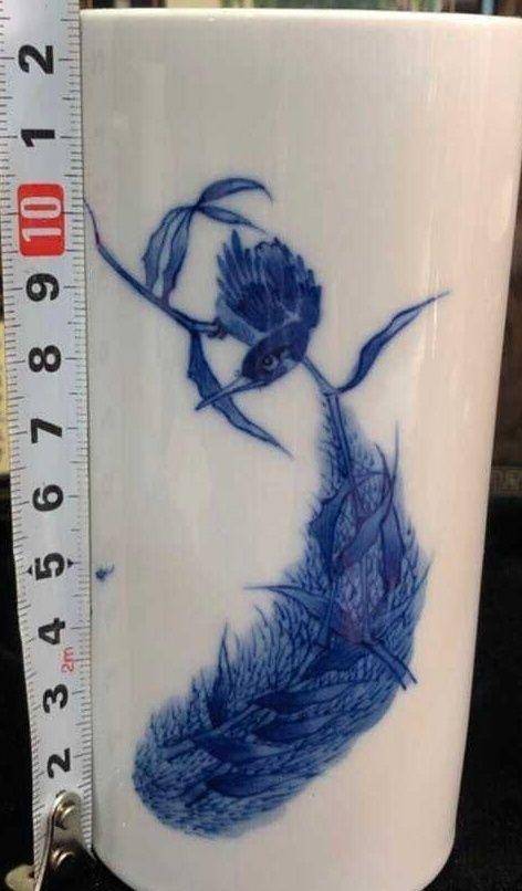 英国回流之青花笔筒图4