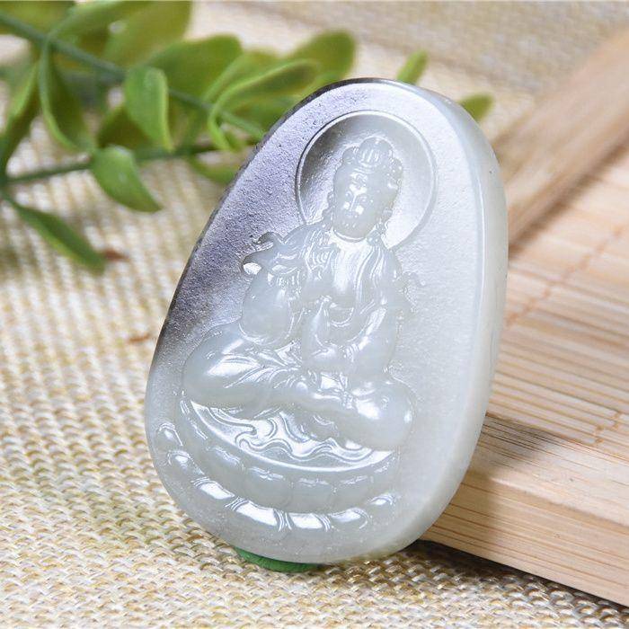 和田玉 黑皮料 大慈悲观音 普渡众生图6
