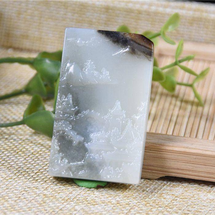 和田玉 籽玉 山水意境 宁静致 留皮图4