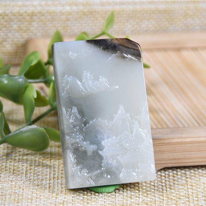 和田玉 籽玉 山水意境 宁静致 留皮图2