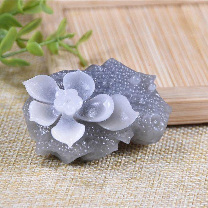 和田玉 石上莲花 与佛有缘 香插图2