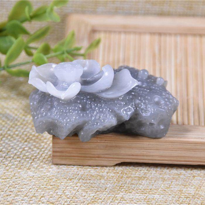 和田玉 石上莲花 与佛有缘 香插图5