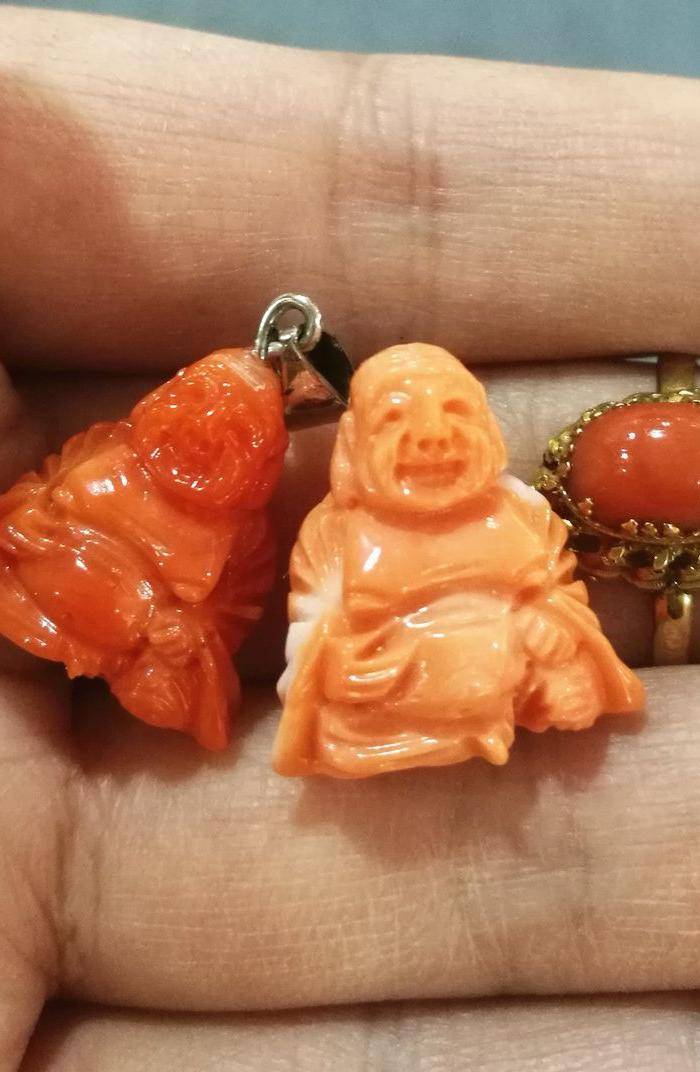 天然红珊瑚吊坠戒指图2