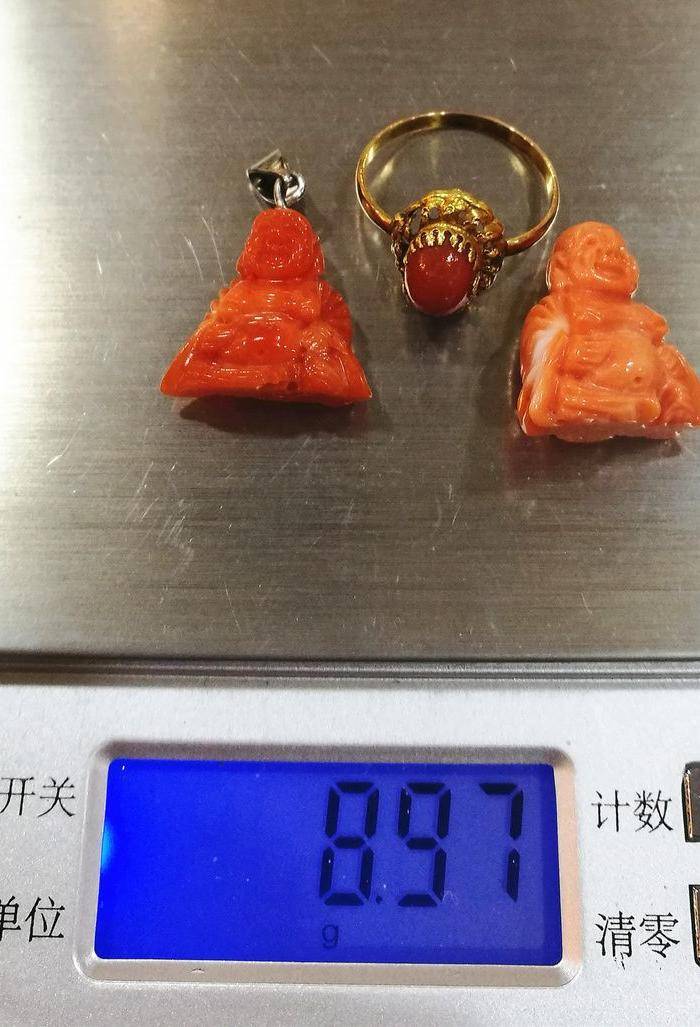 天然红珊瑚吊坠戒指图12