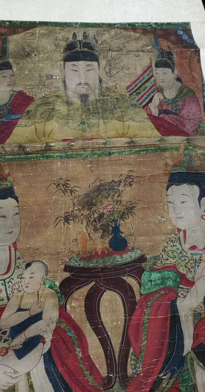 清代 道教人物 水陆画 立轴图3