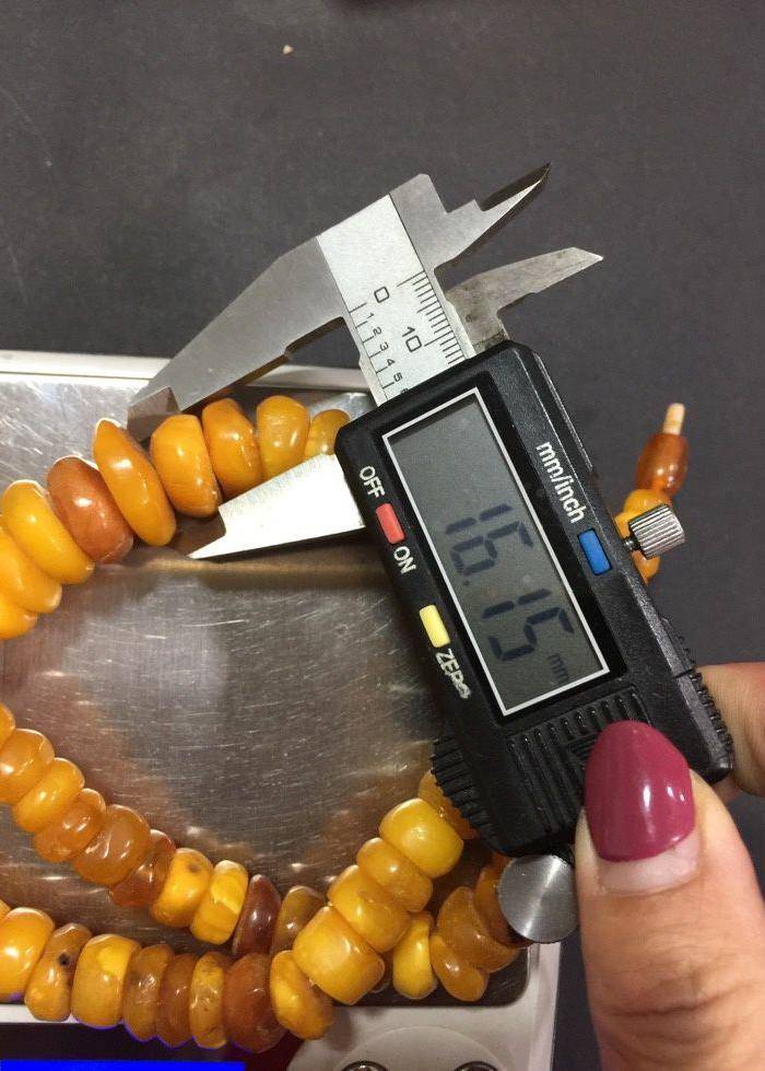 8144欧洲回流算盘珠子老蜜蜡项链图8
