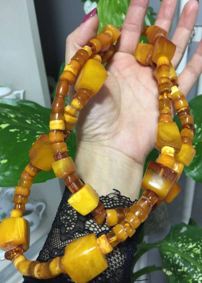 8148欧洲回流超大尺寸老蜜蜡项链图3