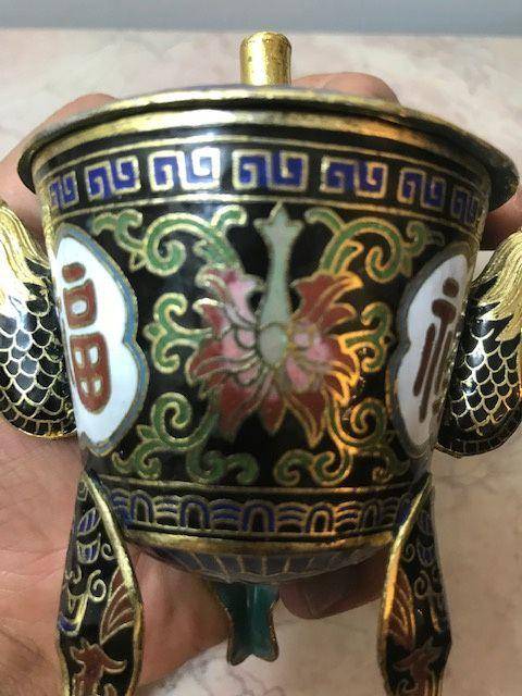 7547 铜鎏金珐琅香薰图6