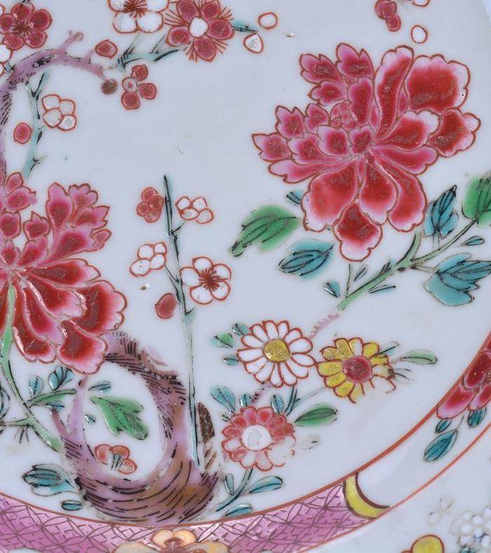 乾隆 粉彩 花卉盘图5