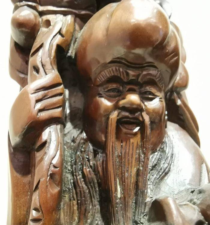 黄杨木福禄寿人物雕像图2