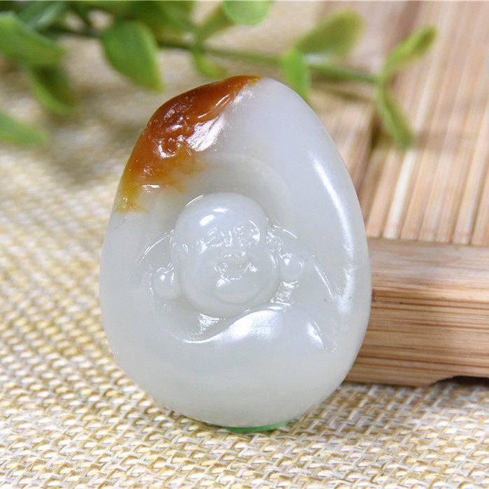 和田玉 籽玉 欢喜佛 佛引福来图3