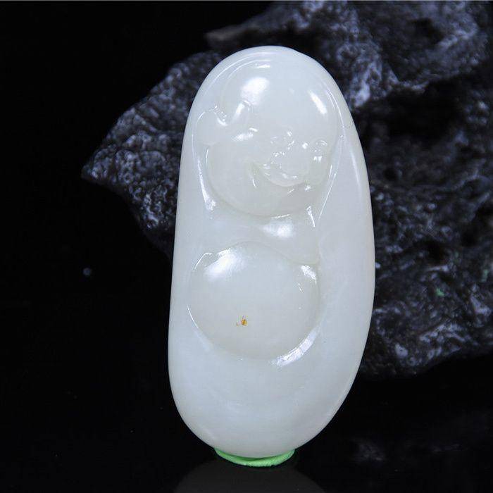 和田玉 籽玉 美皮 欢喜佛 佛引福来图2