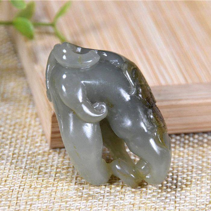 和田玉 籽玉 带翠 佛手图2