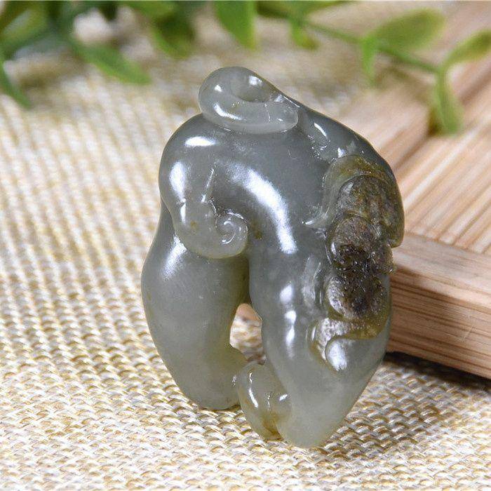 和田玉 籽玉 带翠 佛手图3