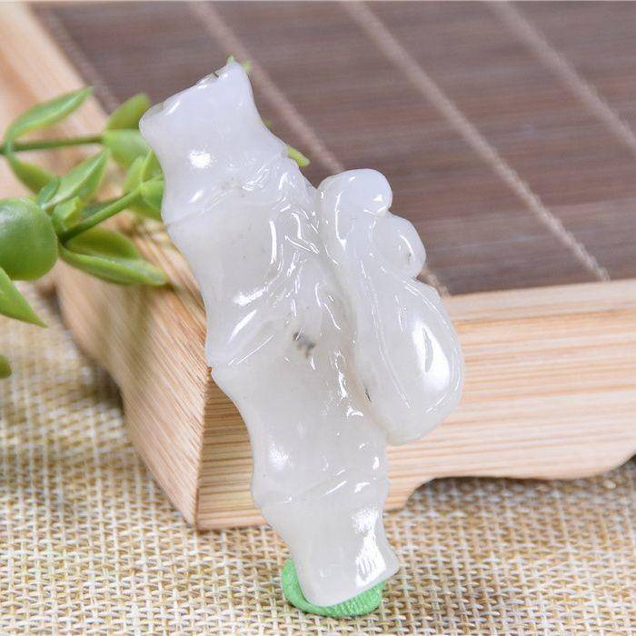 和田玉 金蝉福竹 节节高升 一鸣惊人图2