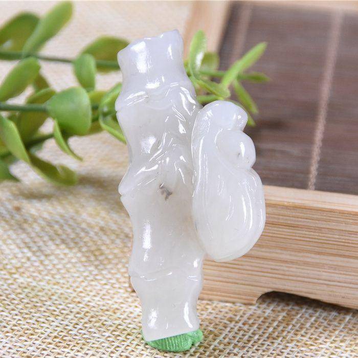 和田玉 金蝉福竹 节节高升 一鸣惊人图3