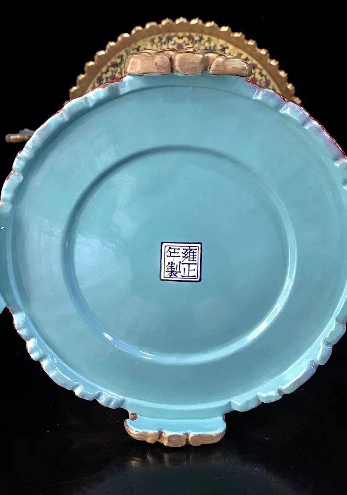 精品本金珐琅彩缠枝莲龙凤呈祥纹顶天立地图9
