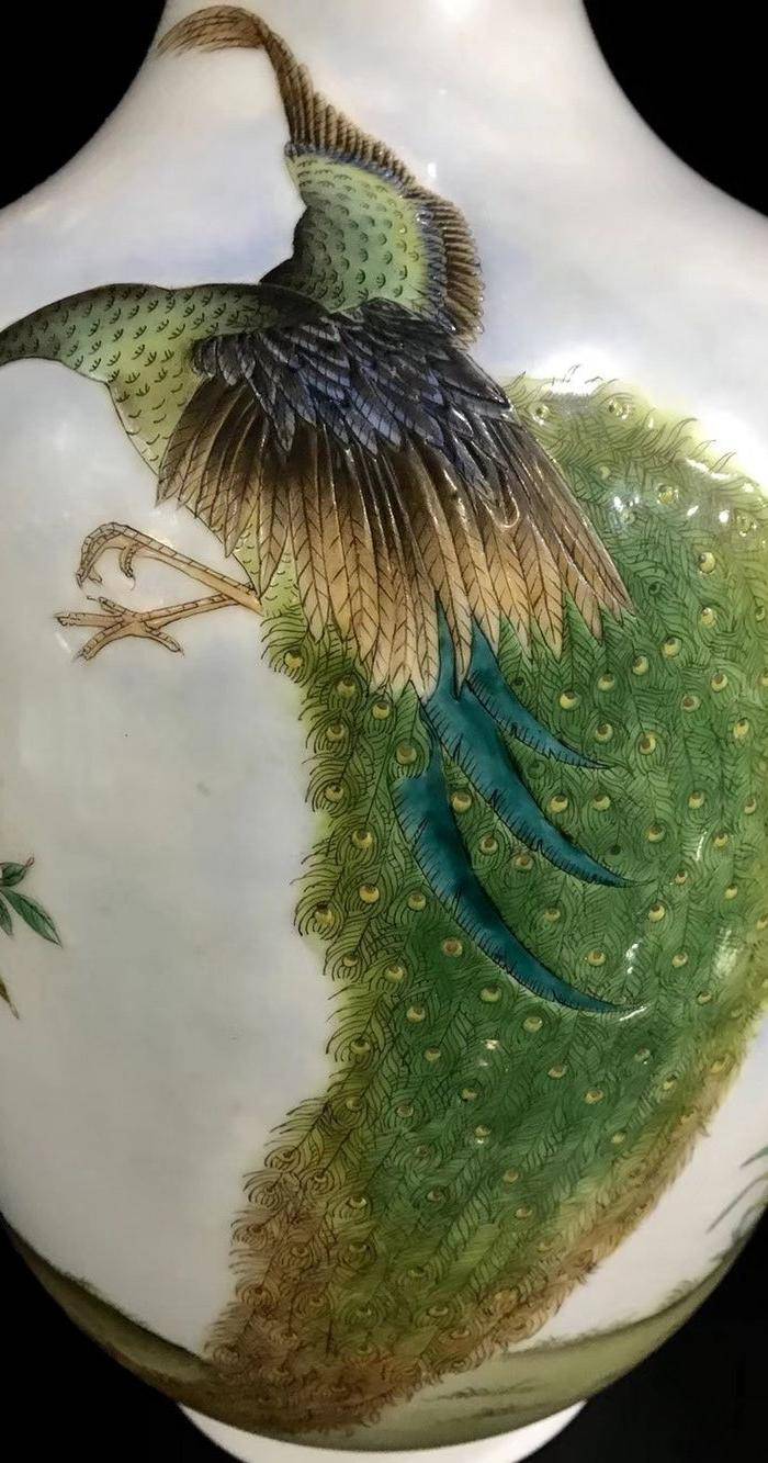 精品本金珐琅彩花鸟纹瓶一对图3