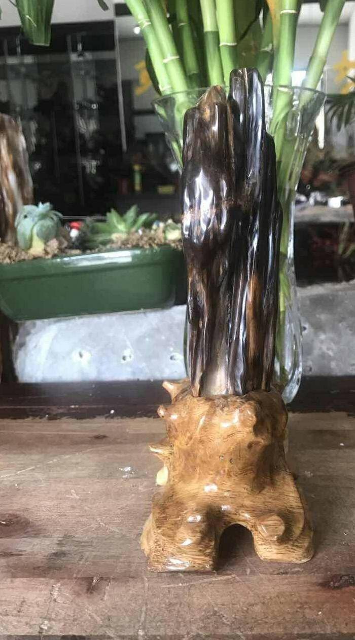 缅甸精品冰种树化玉摆件图4