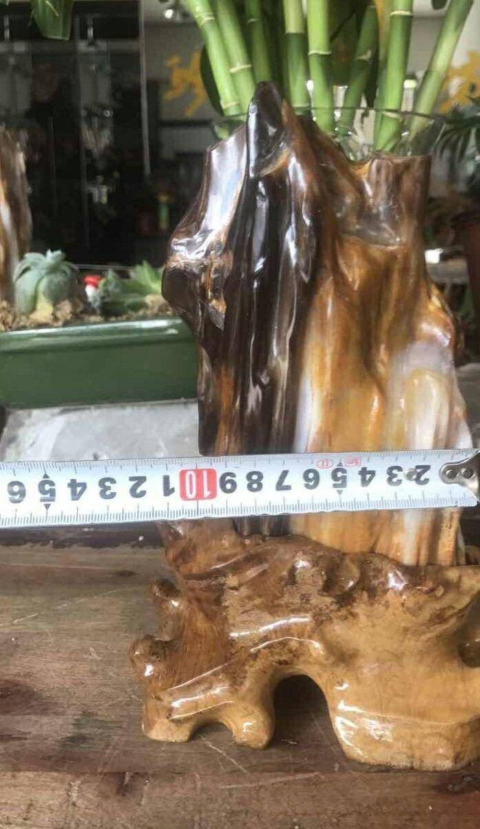 缅甸精品冰种树化玉摆件图6