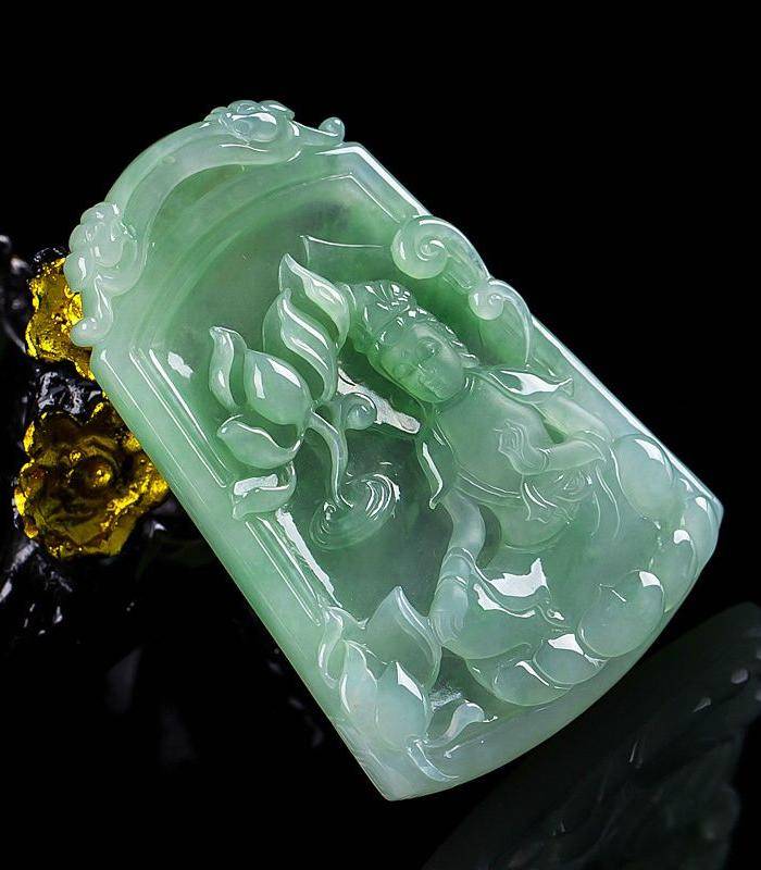 自然光实拍!天然A货好种绿观音图4