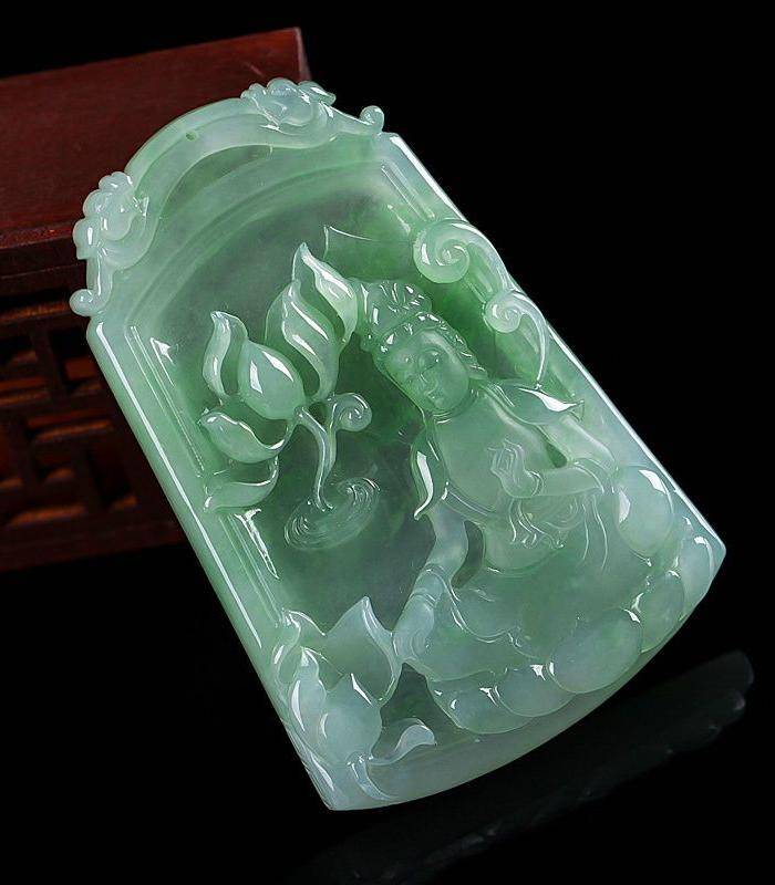 自然光实拍!天然A货好种绿观音图6