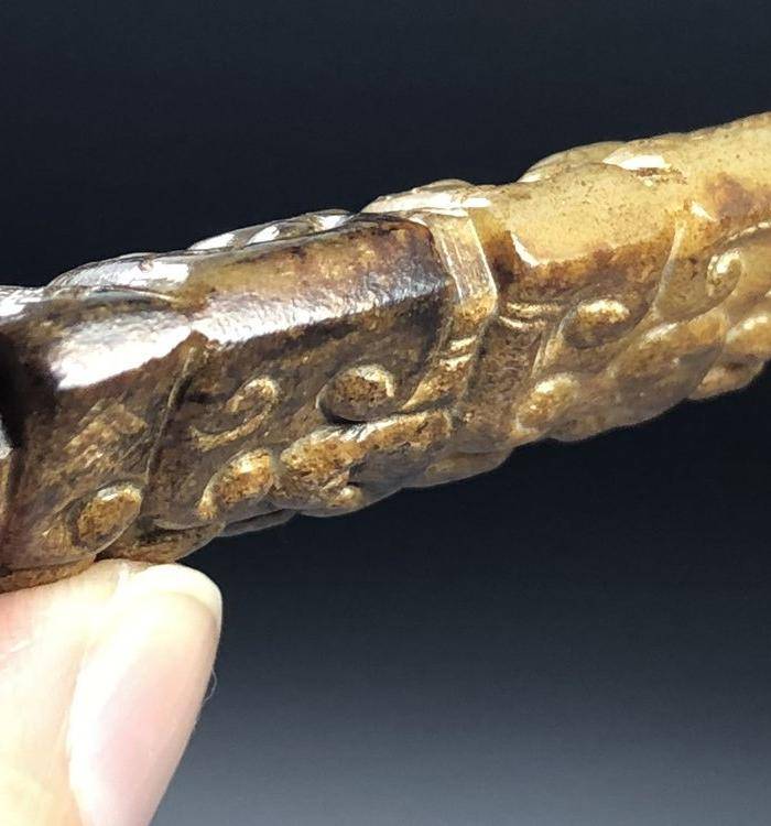 精品 收藏级 卷云纹高古玉勒子一件图8