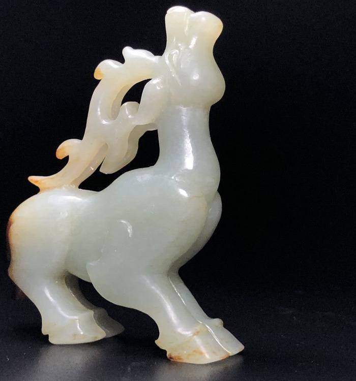 精品 回流旧藏 明代和田玉鹿一件图5