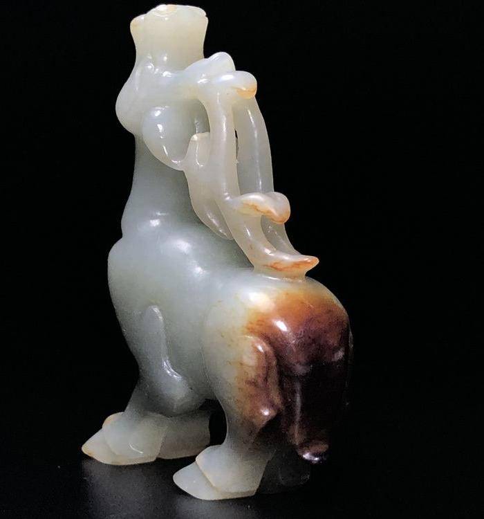 精品 回流旧藏 明代和田玉鹿一件图9