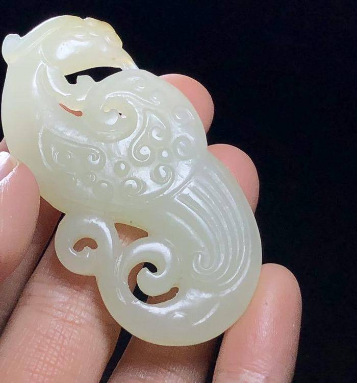 精品 清代老和田白玉凤凰玉佩图5