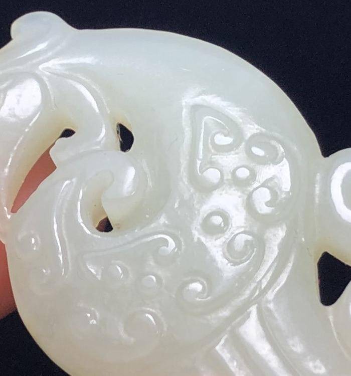 精品 清代老和田白玉凤凰玉佩图8