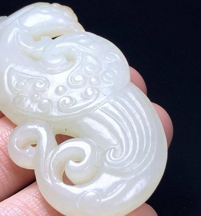 精品 清代老和田白玉凤凰玉佩图9