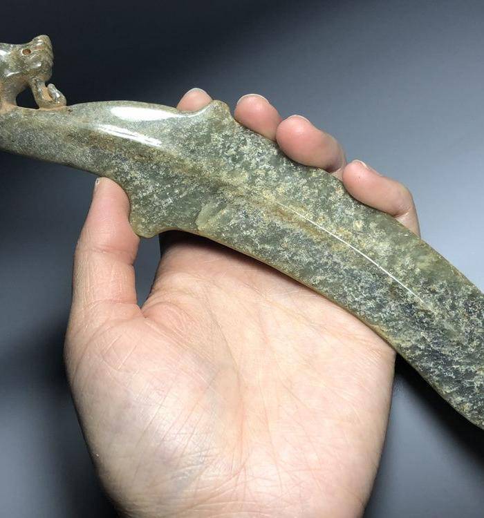 回流精品 收藏级中古青玉刀图8