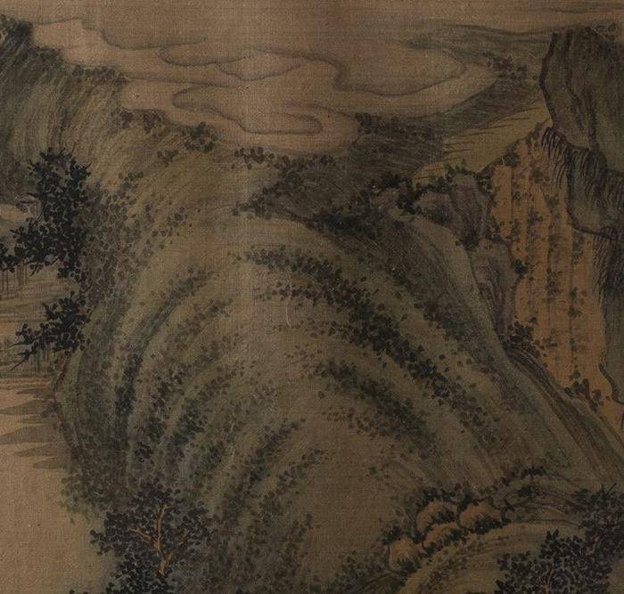 清代绢本山水斗方图4