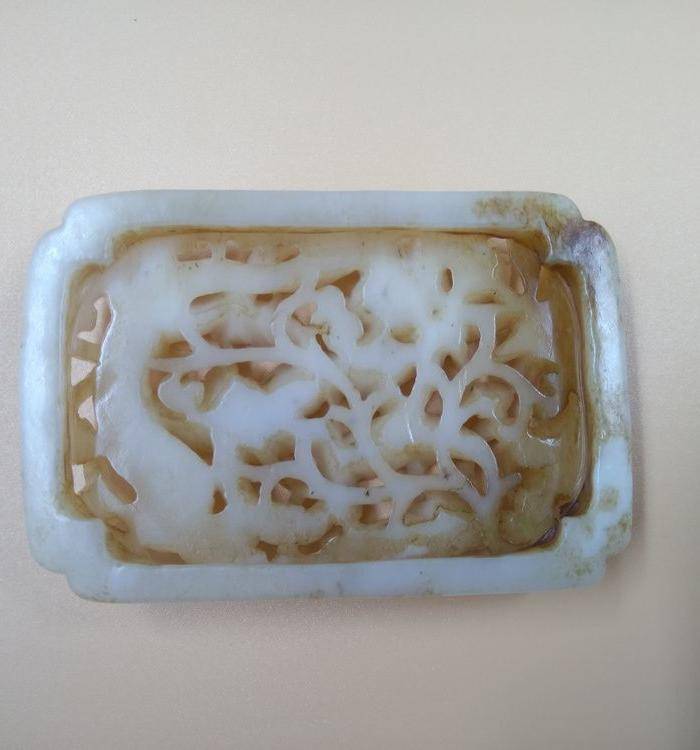 文物商店旧藏 春水龙纹玉瓦子图3