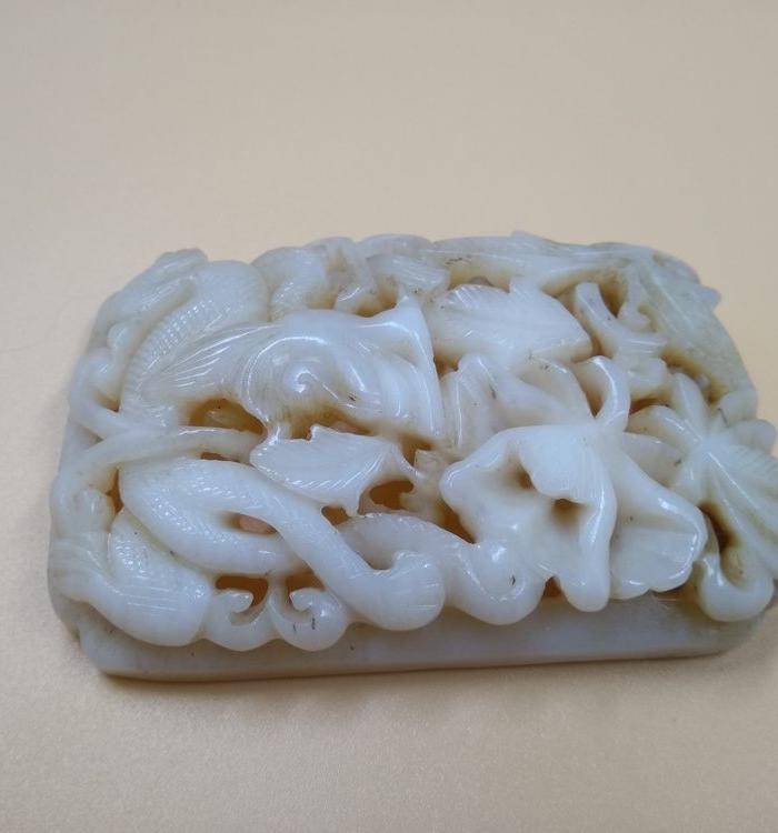 文物商店旧藏 春水龙纹玉瓦子图5