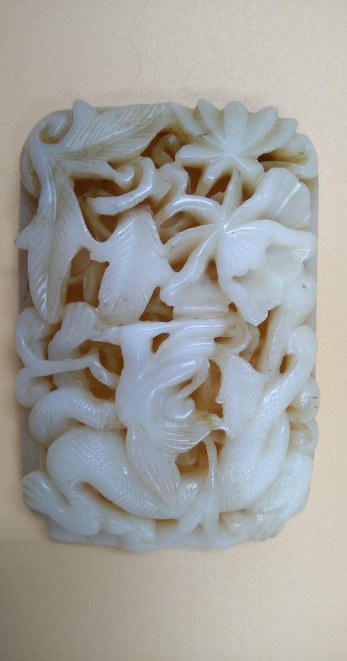 文物商店旧藏 春水龙纹玉瓦子图6
