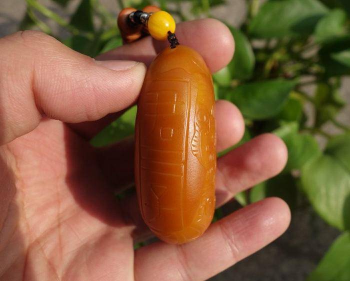 压轴,黄铭工作室出品,黄沁真皮独籽,仿古龙汉风把件图7