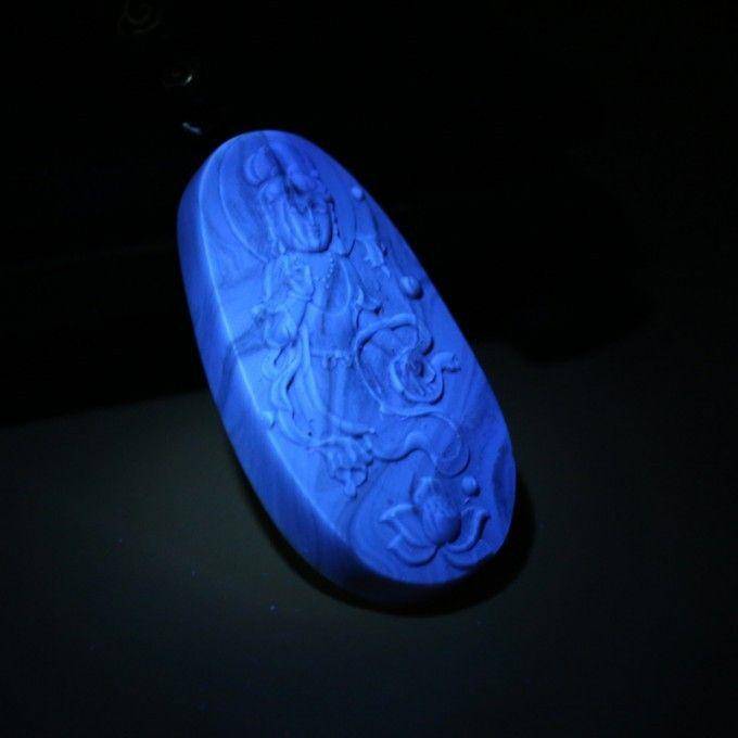 棕红缅甸琥珀莲花观音吊坠 22KQ14图10