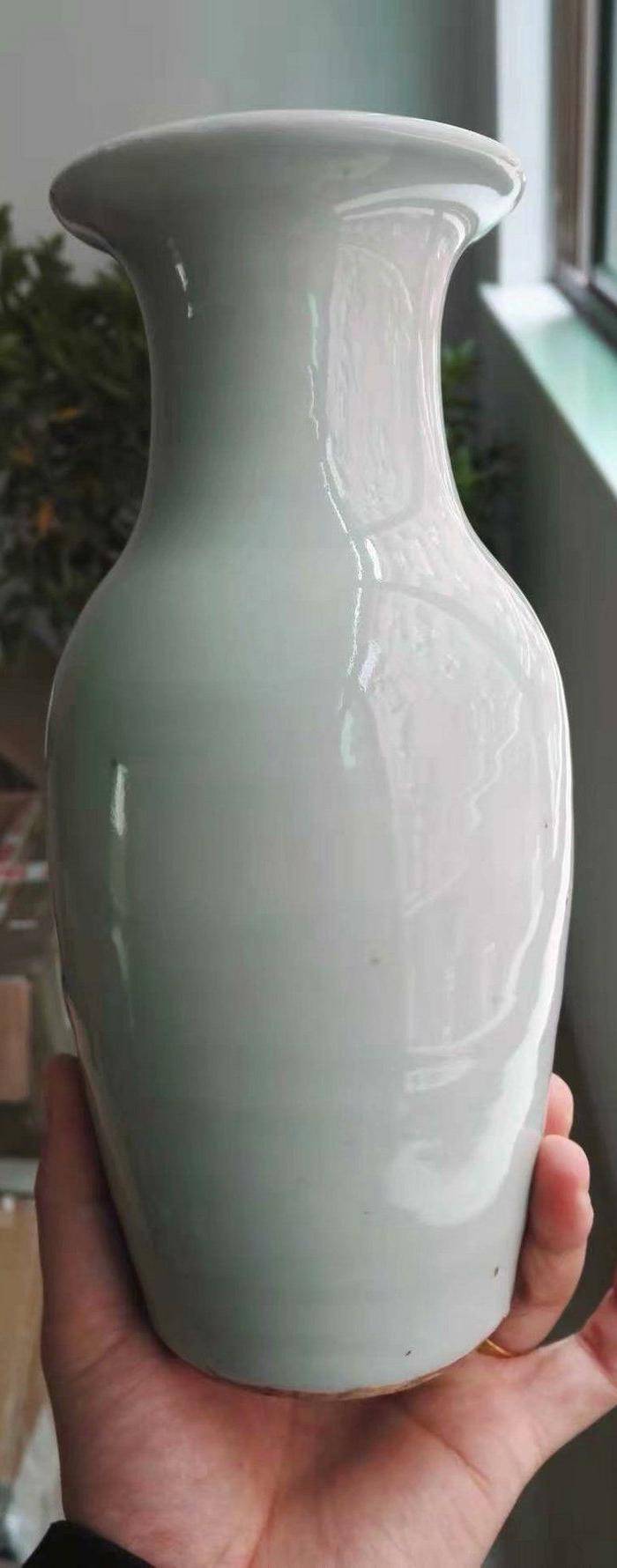清中高加白博古花卉瓶图3