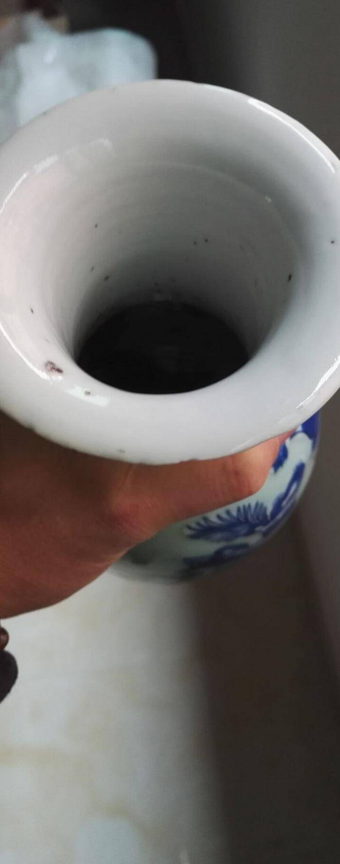 清中高加白博古花卉瓶图9