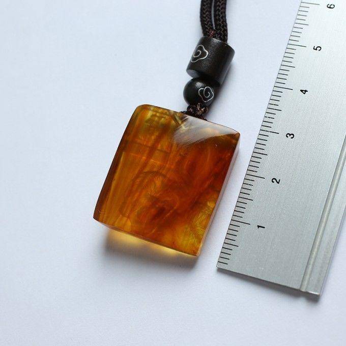 棕红缅甸琥珀生肖虎吊坠 22KQ04图4