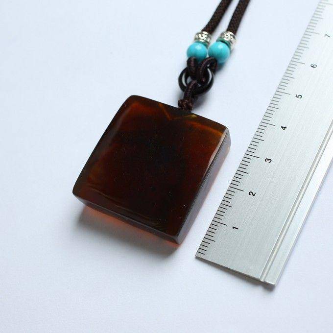 棕红缅甸琥珀生肖狗吊坠 22KQ01图4